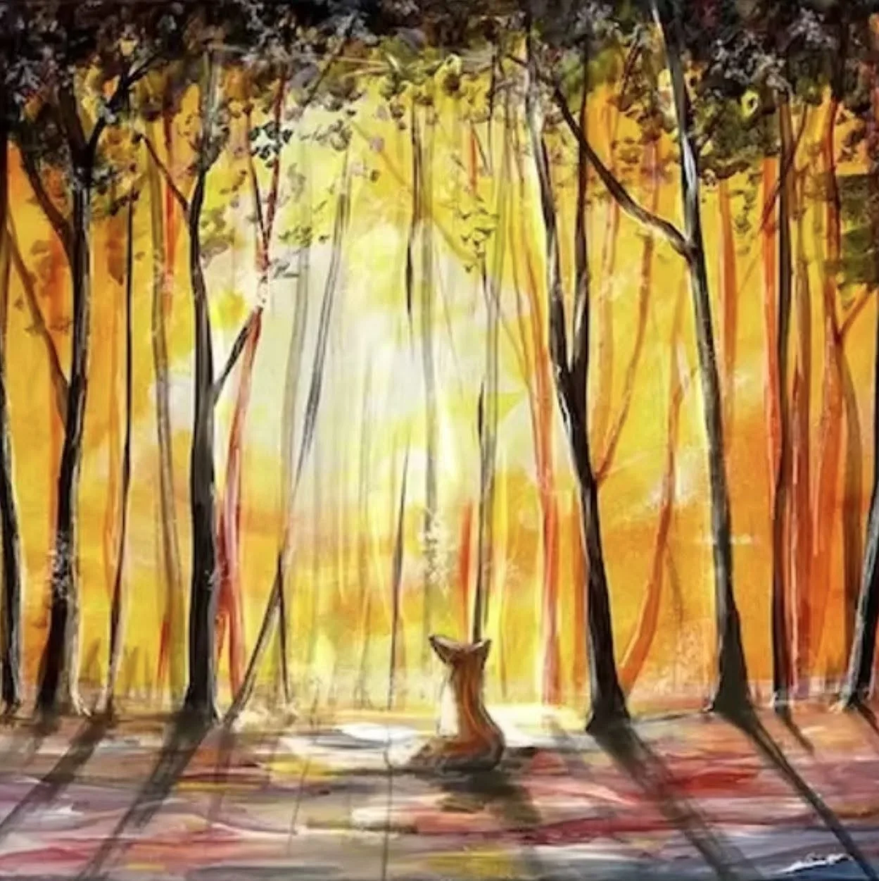 Chartham Park -  Sip & Paint Night - Paint A Fox In A Forest