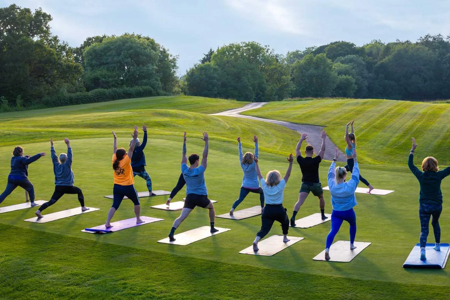 outdoor yoga class
